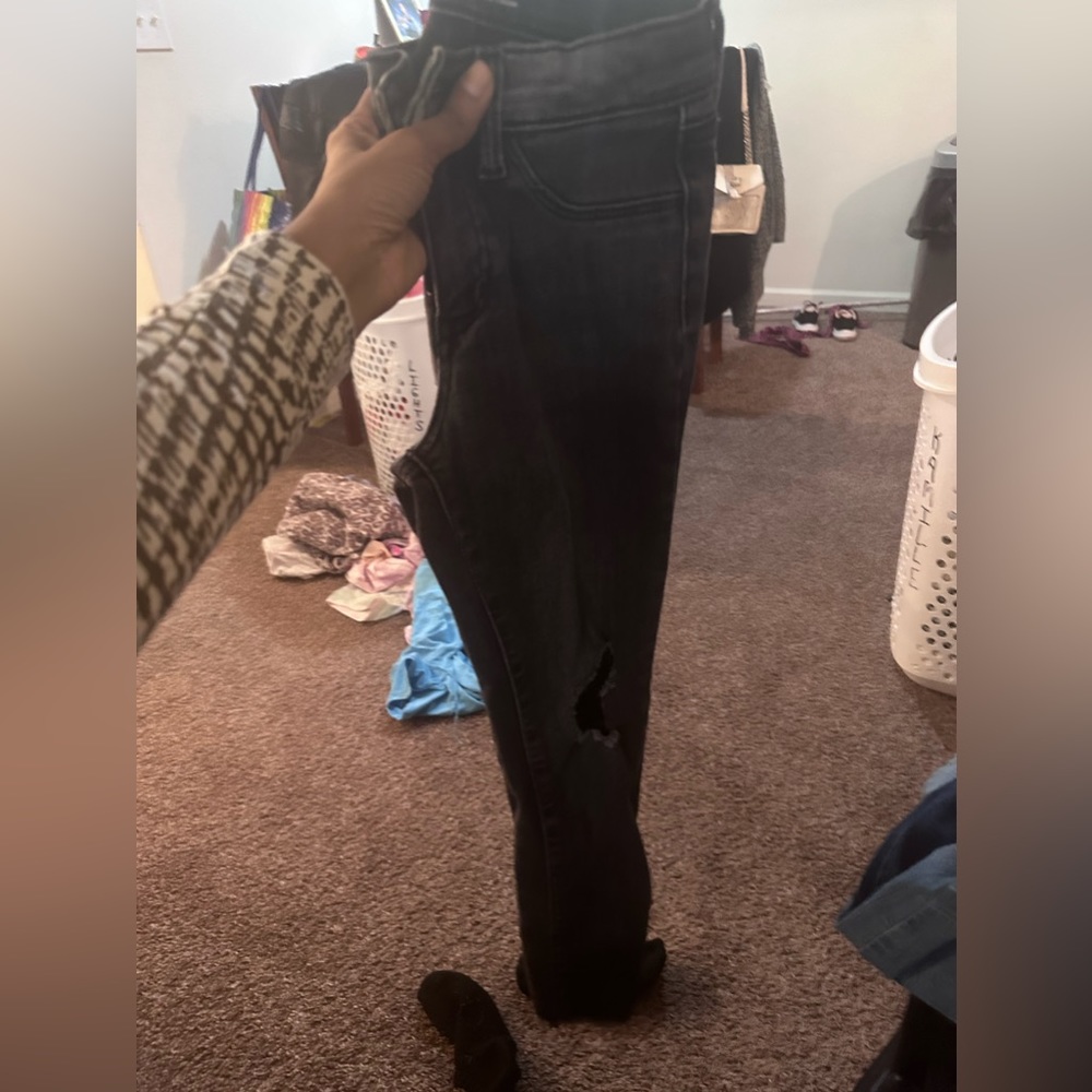 Old navy girls dark grey distressed jeans size 10